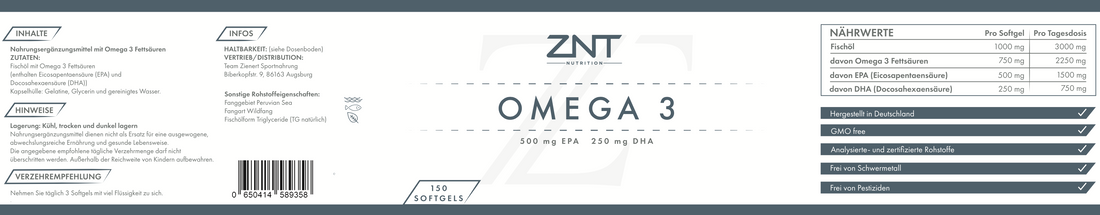ZNT - Omega 3 - 300 Kapseln