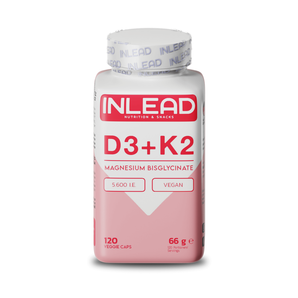 INLEAD - Vitamin D3 + K2 + Magnesium Bisglycinate - 120 Kapseln