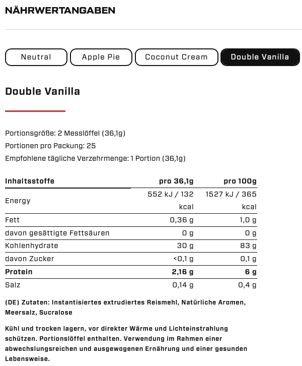 VAST - Instant Rice Pudding - vegan - glutenfrei - laktosefrei - 900g