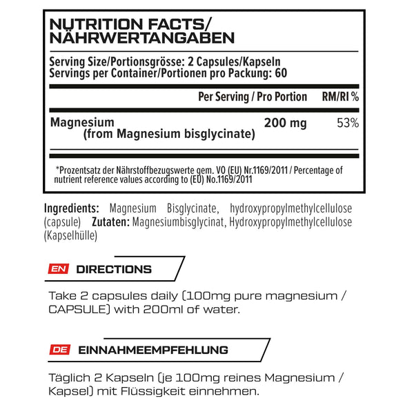 VAST - Magnesium 200 - Vegan - Glutenfrei - 120 Kapseln