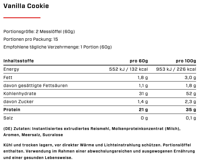 Vast - Rice + Whey - Instant Reispudding mit Whey Protein - 900g