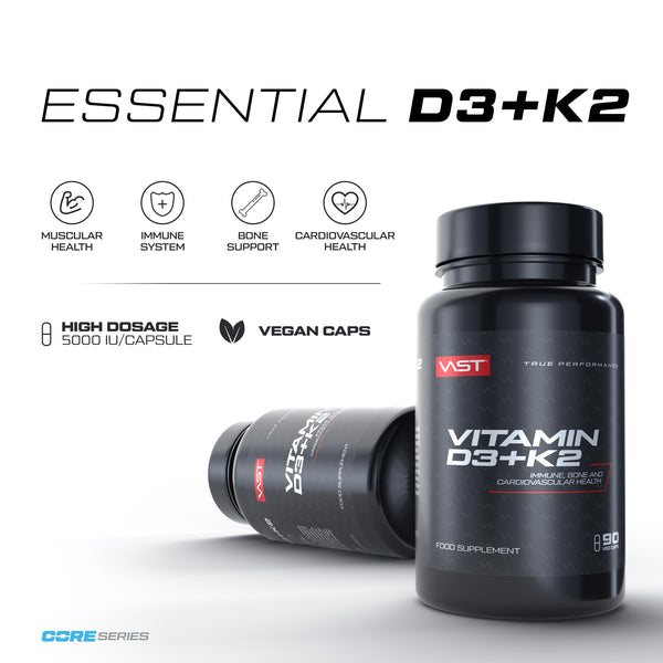 VAST - Vitamin D3 + K2 - vegan - glutenfrei - 90 / 120 Kapseln
