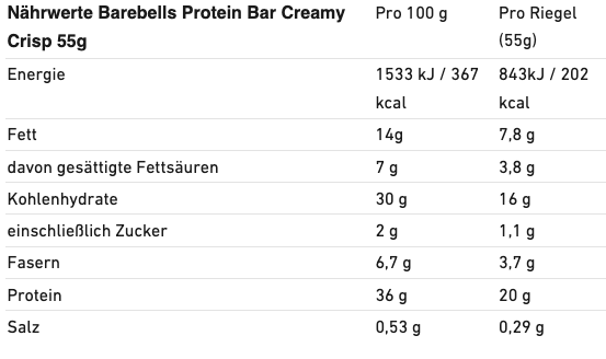Barebells - Protein Bar - Creamy Crisp