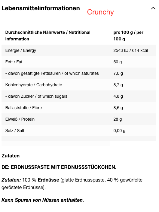 INLEAD - Peanut Butter- diverse Sorten - 500g