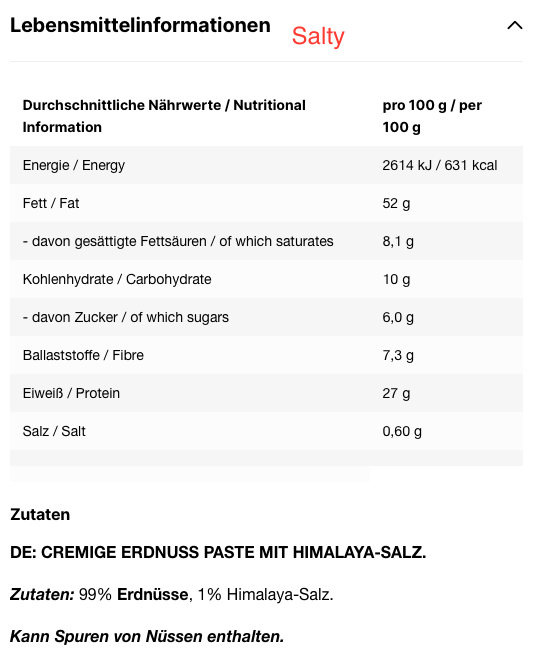 INLEAD - Peanut Butter- diverse Sorten - 500g