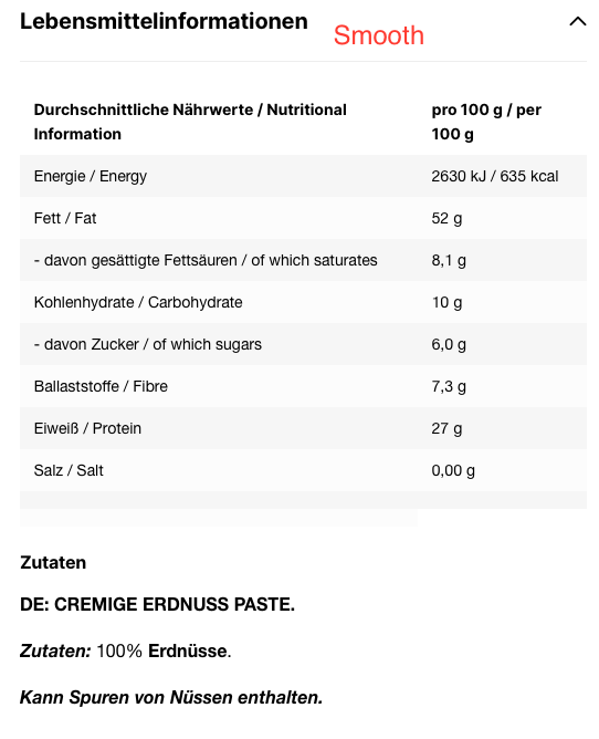 INLEAD - Peanut Butter- diverse Sorten - 500g
