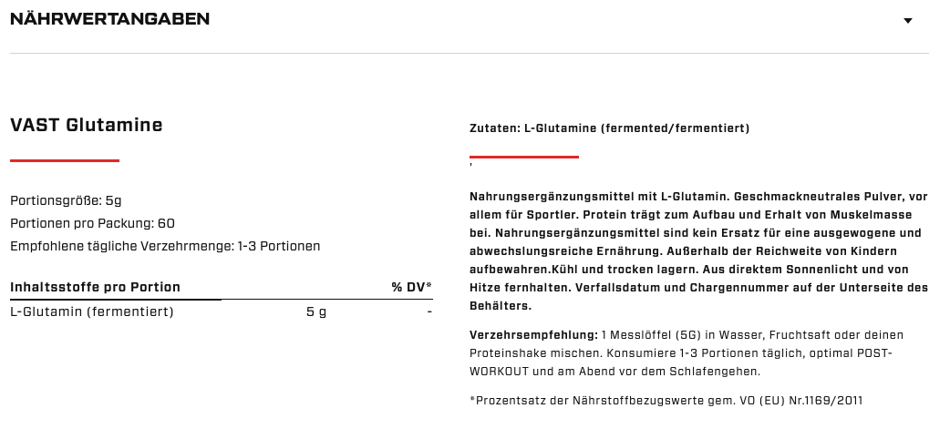 VAST-Glutamine-vegan-glutenfrei-300g